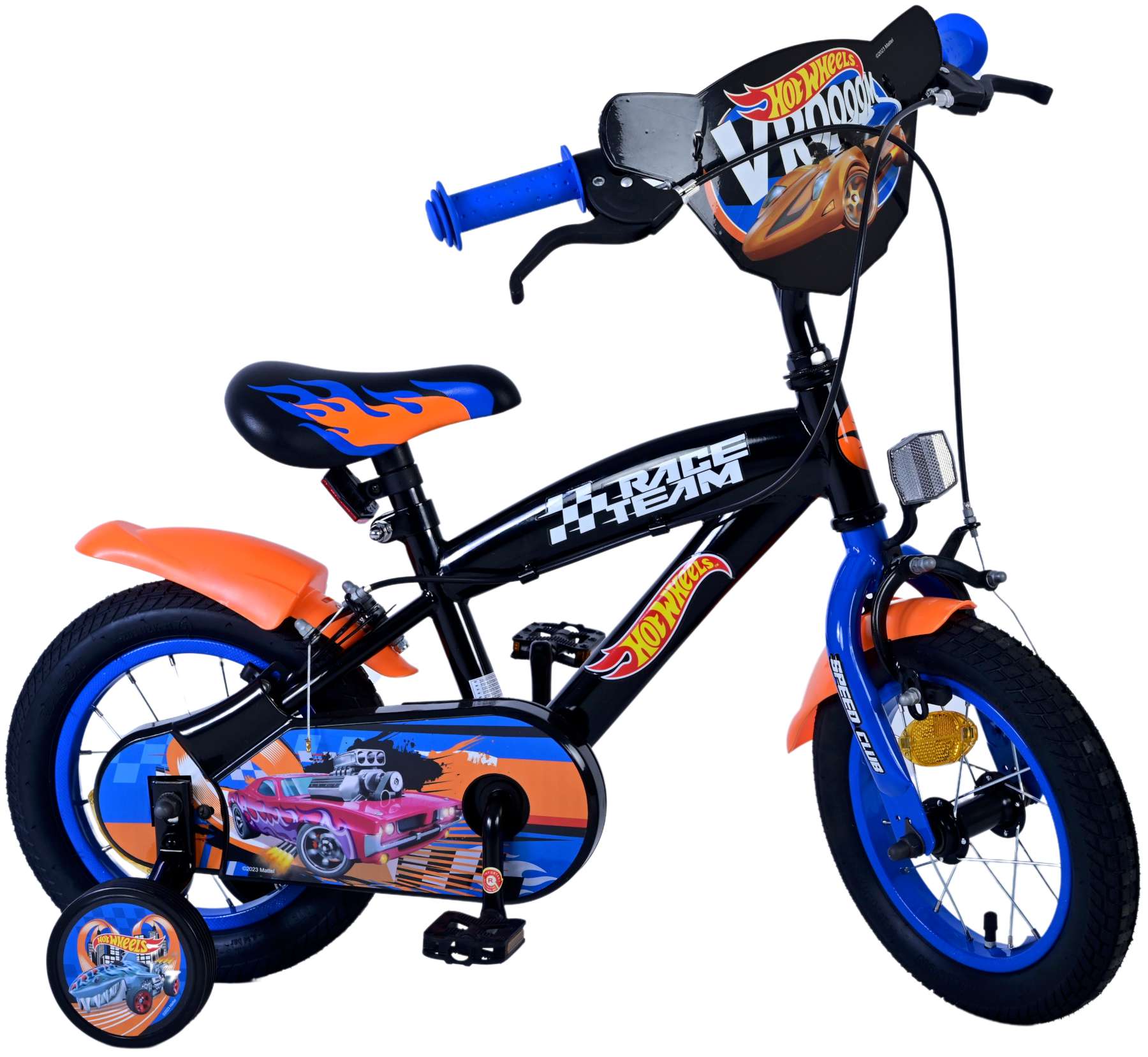Hot Wheels Kinderfiets – Jongens – 12 inch – Zwart Oranje Blauw – Twee handremmen