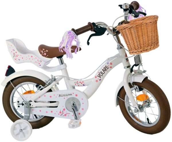 Volare Blossom Kinderfiets – Meisjes – 12 inch – Wit – Twee handremmen