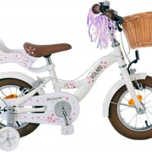 Volare Blossom Kinderfiets – Meisjes – 12 inch – Wit – Twee handremmen