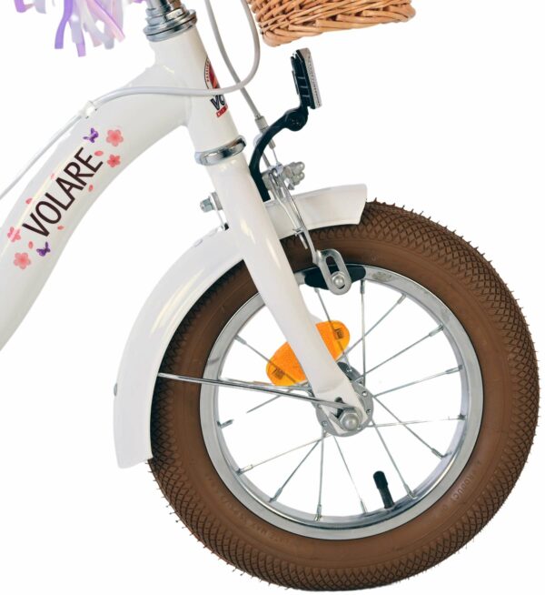 Volare Blossom Kinderfiets – Meisjes – 12 inch – Wit – Twee handremmen