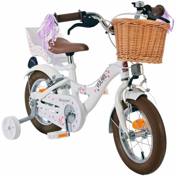 Volare Blossom Kinderfiets – Meisjes – 12 inch – Wit – Twee handremmen