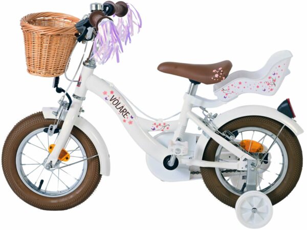 Volare Blossom Kinderfiets – Meisjes – 12 inch – Wit – Twee handremmen