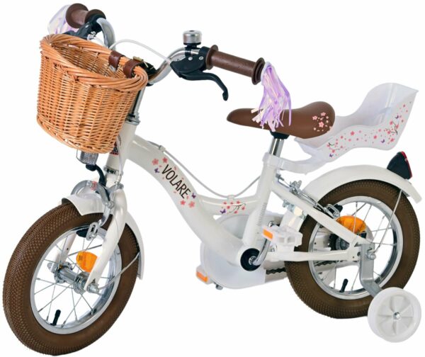 Volare Blossom Kinderfiets – Meisjes – 12 inch – Wit – Twee handremmen