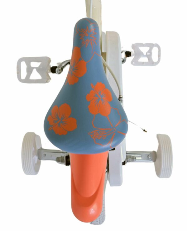 Disney Stitch Kinderfiets – Meisjes – 12 inch – Twee handremmen – Crème Koraal Blauw