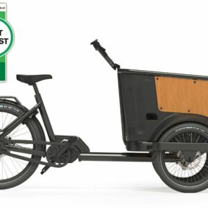 Cangoo Buckle Up Elektrische Bakfiets Mat Zwart Naturel
