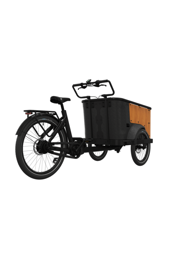 Cangoo Buckle Up Elektrische Bakfiets Mat Zwart Naturel