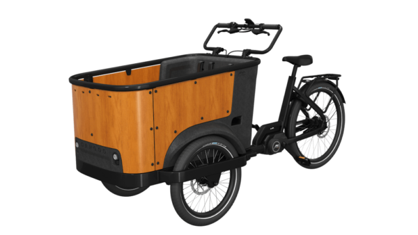 Cangoo Buckle Up Elektrische Bakfiets Mat Zwart Naturel