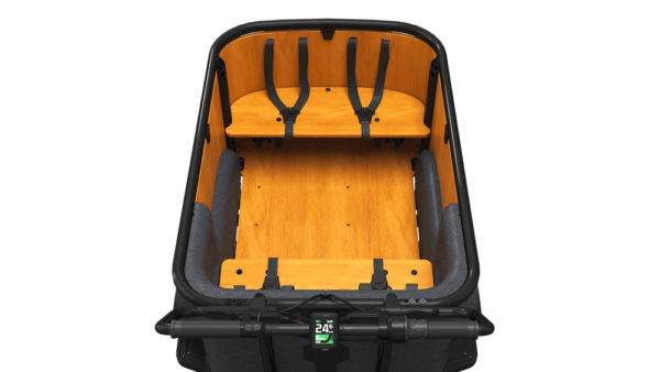 Cangoo Buckle Up Elektrische Bakfiets Mat Zwart Naturel