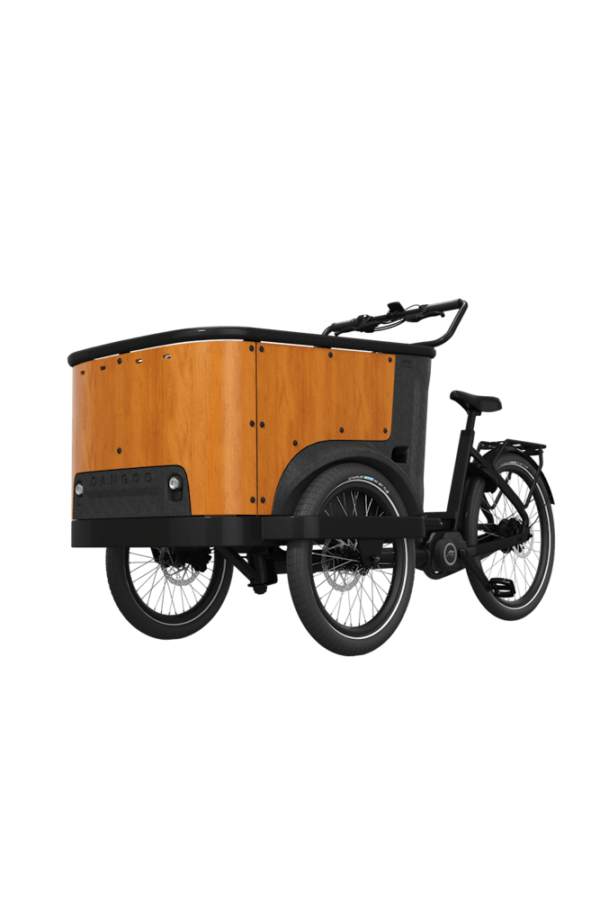 Cangoo Buckle Up Elektrische Bakfiets Mat Zwart Naturel