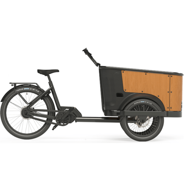 Cangoo Buckle Up Elektrische Bakfiets Mat Zwart Naturel