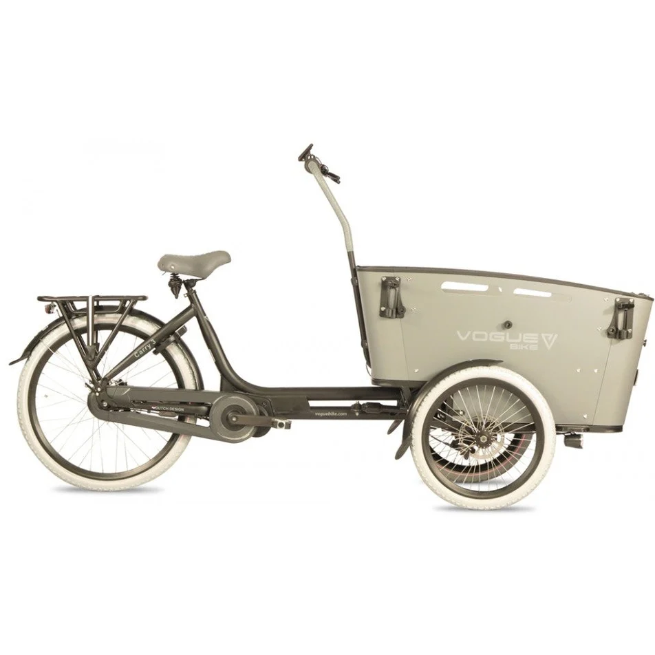 Vogue Carry 3 Elektrische Bakfiets Ananda M81 Mat Zwart/Grijs Vogue Carry 3 Elektrische Bakfiets Ananda M81 Mat Zwart/Grijs