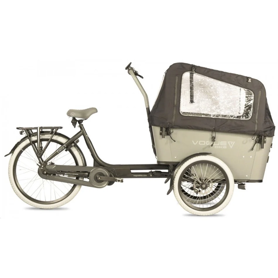 Vogue Carry 3 Elektrische Bakfiets Ananda M81 Mat Zwart/Grijs Vogue Carry 3 Elektrische Bakfiets Ananda M81 Mat Zwart/Grijs