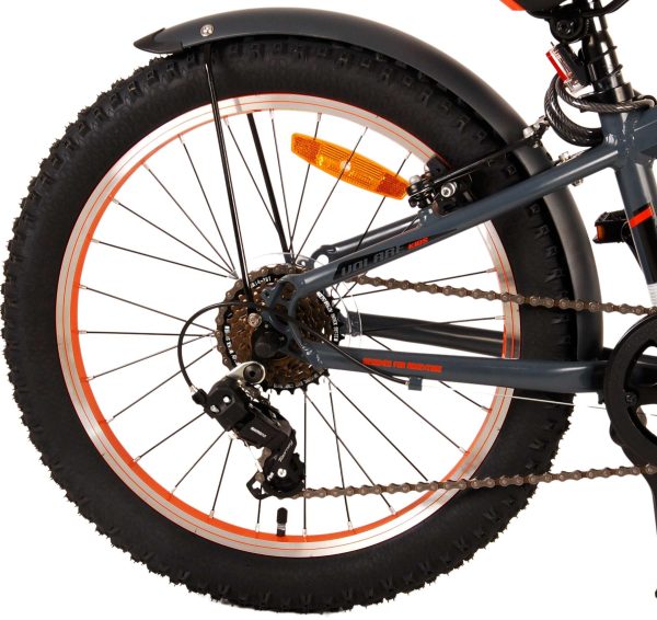 Volare Rocky Kinderfiets – 20 inch – Grijs Oranje – 6 speed – Prime Collection