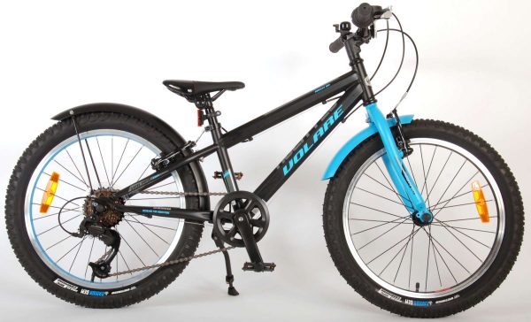 Volare Rocky Kinderfiets – 20 inch – Blauw Zwart – 85% afgemonteerd – 6 speed – Prime Collection