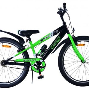 Volare Sportivo Kinderfiets – Jongens – 24 inch – Zwart Groen – Twee Handremmen