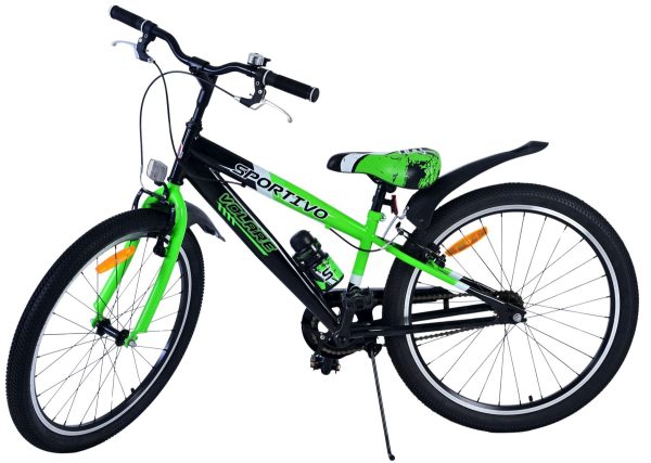 Volare Sportivo Kinderfiets – Jongens – 24 inch – Zwart Groen – Twee Handremmen