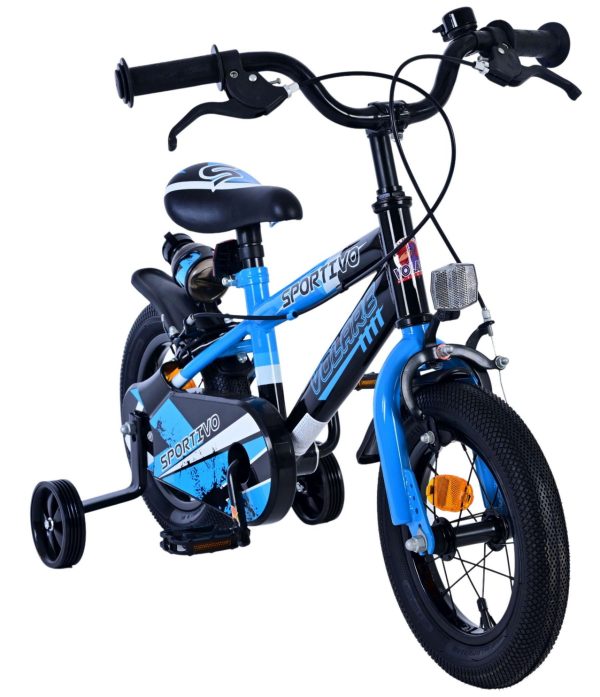 Volare Sportivo Kinderfiets – Jongens – 12 inch – Blauw Zwart – Twee Handremmen