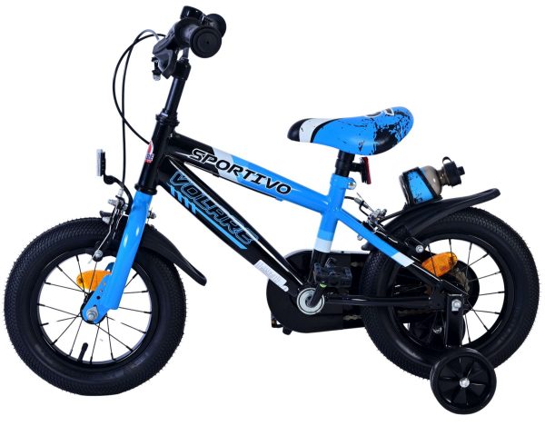 Volare Sportivo Kinderfiets – Jongens – 12 inch – Blauw Zwart – Twee Handremmen