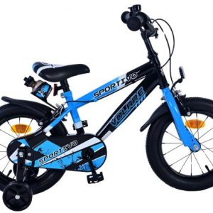 Volare Sportivo Kinderfiets – Jongens – 14 inch – Blauw Zwart – Twee Handremmen