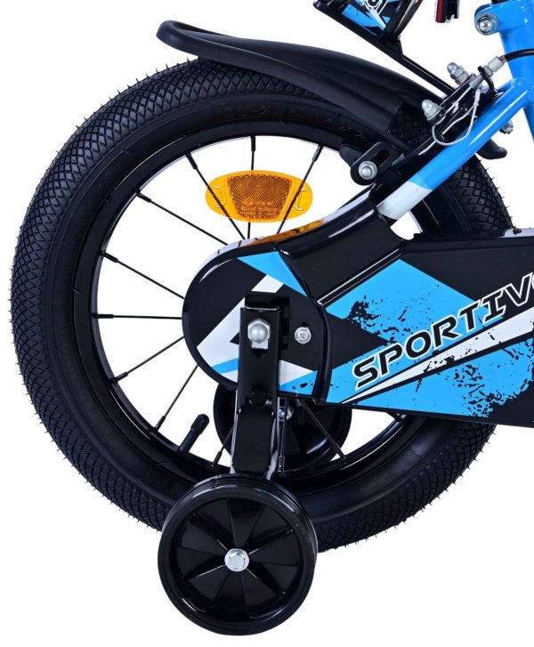 Volare Sportivo Kinderfiets – Jongens – 14 inch – Blauw Zwart – Twee Handremmen