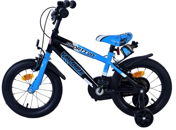 Volare Sportivo Kinderfiets – Jongens – 14 inch – Blauw Zwart – Twee Handremmen