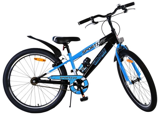 Volare Sportivo Kinderfiets – Jongens – 24 inch – Zwart Blauw – Twee Handremmen