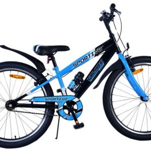 Volare Sportivo Kinderfiets – Jongens – 24 inch – Zwart Blauw – Twee Handremmen