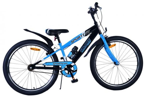 Volare Sportivo Kinderfiets – Jongens – 24 inch – Zwart Blauw – Twee Handremmen