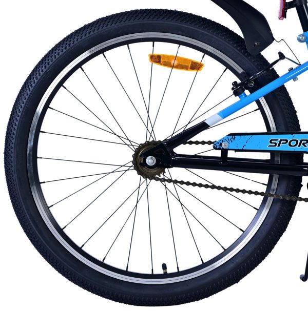 Volare Sportivo Kinderfiets – Jongens – 24 inch – Zwart Blauw – Twee Handremmen