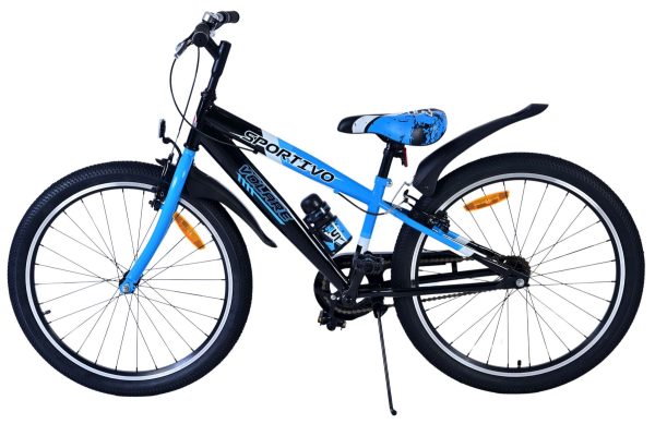 Volare Sportivo Kinderfiets – Jongens – 24 inch – Zwart Blauw – Twee Handremmen