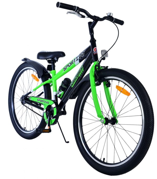 Volare Sportivo Kinderfiets – Jongens – 24 inch – Zwart Groen