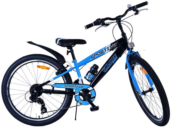 Volare Sportivo Kinderfiets – Jongens – 24 inch – 7 Speed – Zwart Blauw