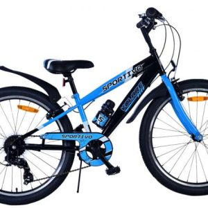 Volare Sportivo Kinderfiets – Jongens – 24 inch – 7 Speed – Zwart Blauw