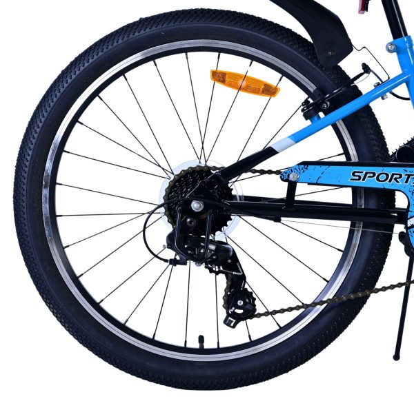 Volare Sportivo Kinderfiets – Jongens – 24 inch – 7 Speed – Zwart Blauw