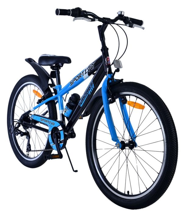 Volare Sportivo Kinderfiets – Jongens – 24 inch – 7 Speed – Zwart Blauw
