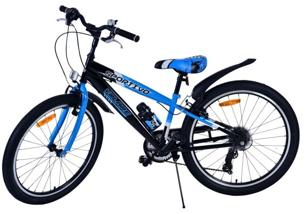 Volare Sportivo Kinderfiets – Jongens – 24 inch – 7 Speed – Zwart Blauw