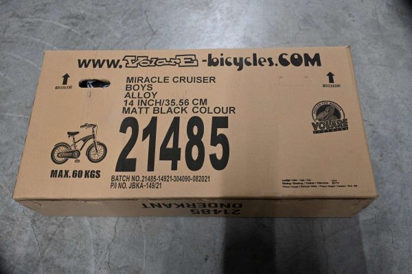 Volare Miracle Cruiser Kinderfiets – Jongens – 14 inch – Mat Zwart – Prime Collection