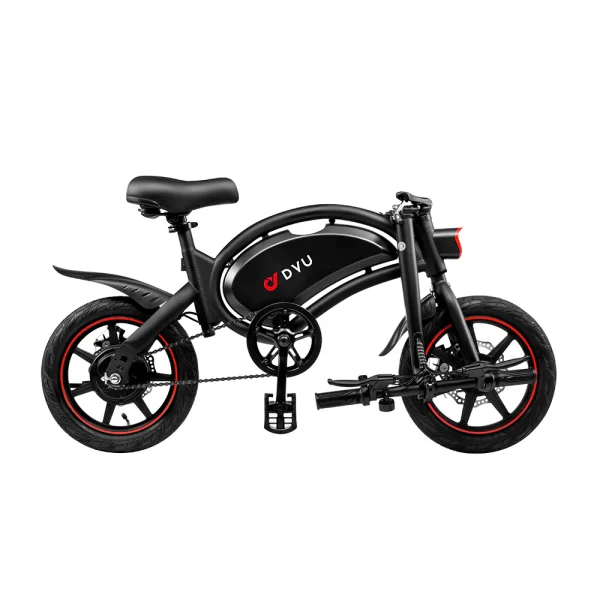 DYU D3F 14 Inch Mini Vouwbare Elektrische Fiets Zwart