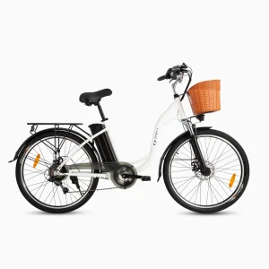 DYU C6 26 inch elektrische stadsfiets Wit