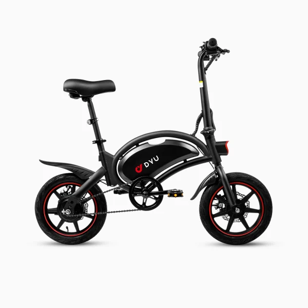 DYU D3F 14 Inch Mini Vouwbare Elektrische Fiets Zwart