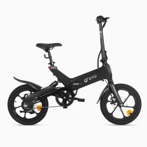 DYU A16 16 inch volledig opvouwbare elektrische fiets Zwart