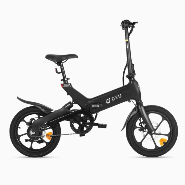 DYU A16 16 inch volledig opvouwbare elektrische fiets Zwart