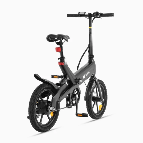 DYU A16 16 inch volledig opvouwbare elektrische fiets Zwart
