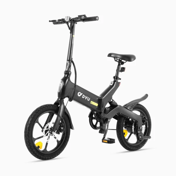 DYU A16 16 inch volledig opvouwbare elektrische fiets Zwart