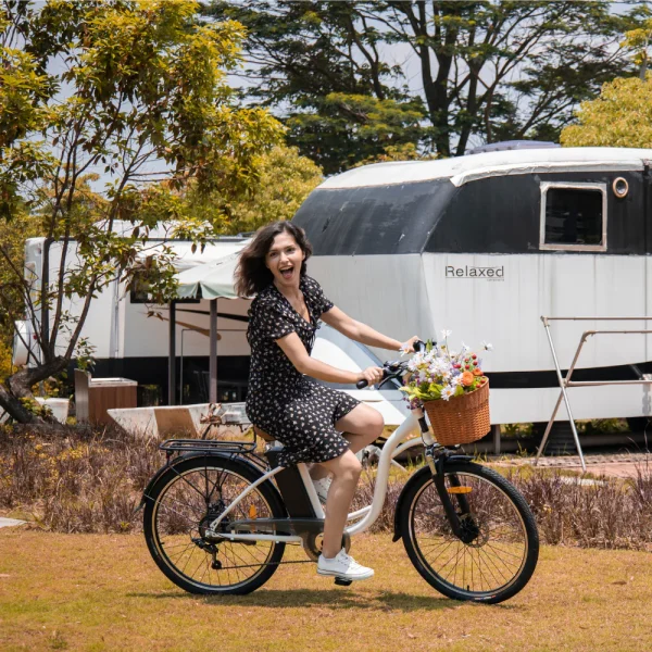 DYU C6 26 inch elektrische stadsfiets Wit