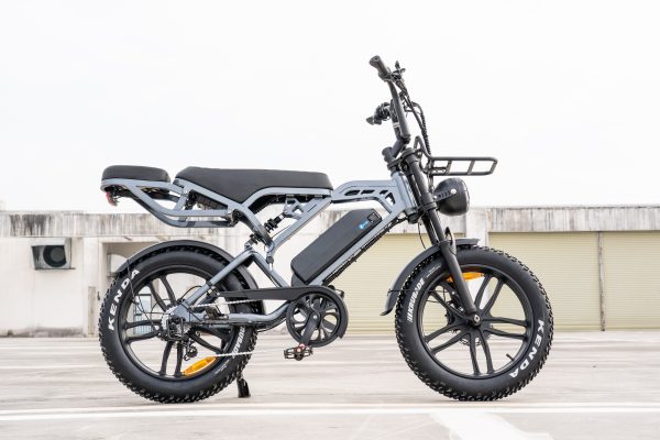 TWS V20 PRO 3.0 – E-Fatbike incl. Alaram+Stepjes+Achterzitje+Voorrek – Donker Grijs