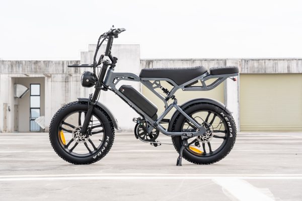 TWS V20 PRO 3.0 – E-Fatbike incl. Alaram+Stepjes+Achterzitje+Voorrek – Donker Grijs