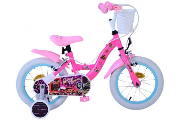 Dolls Kinderfiets – Meisjes – 14 inch – Roze – Twee handremmen