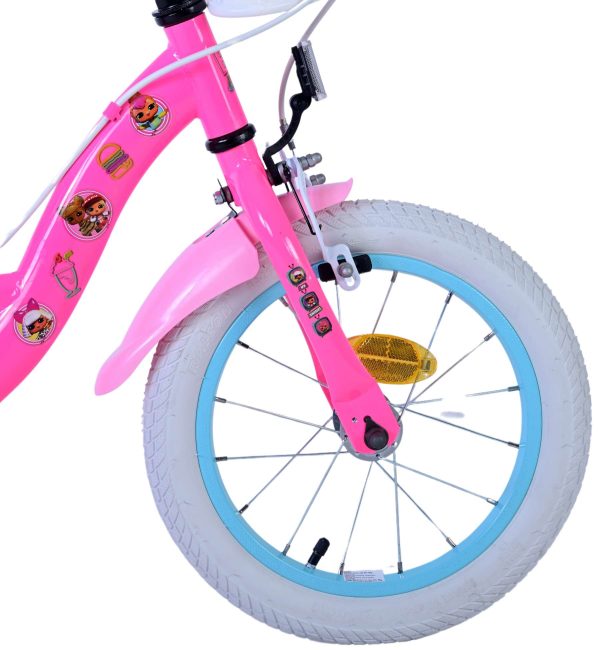 Dolls Kinderfiets – Meisjes – 14 inch – Roze – Twee handremmen
