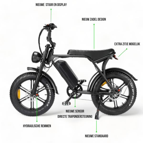 OUXI V8 5.0 – C80 Plus – Elektrische Fatbike – Zwart 2025